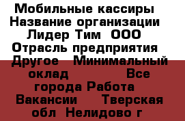 Мобильные кассиры › Название организации ­ Лидер Тим, ООО › Отрасль предприятия ­ Другое › Минимальный оклад ­ 50 000 - Все города Работа » Вакансии   . Тверская обл.,Нелидово г.